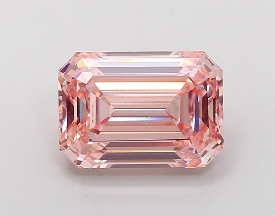 Lab-Grown Emerald Diamond - 5.02 Carats, Fancy Intense Pink Color, VVS2 Clarity - Certified by IGI - Report Number: LG689506961