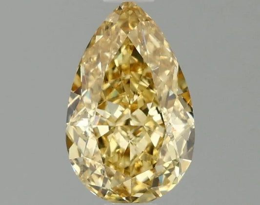 1,08 ct birnenförmiger, im Labor gezüchteter Diamant (Farbe: Fancy Intense Yellow, Reinheit: VVS1, IGI-zertifiziert)