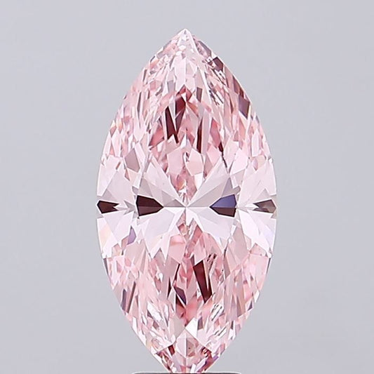 Lab-Grown Marquise Diamond - 6.07 Carats, Fancy Vivid Pink Color, VS1 Clarity - Certified by IGI - Report Number: LG687560580