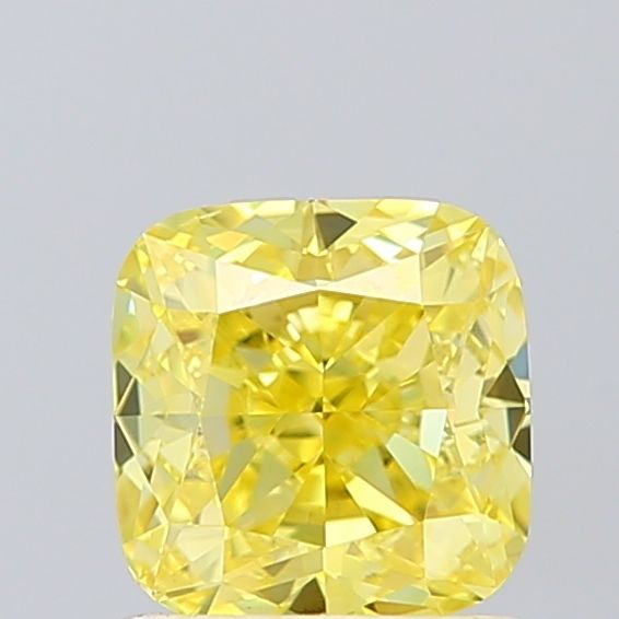 Lab-Grown Cushion Diamond - 1.02 Carats, Fancy Vivid Yellow Color, VS2 Clarity - Certified by IGI - Report Number: LG623435869