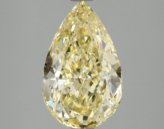 Lab-Grown Pear Diamond - 3.01 Carats, Fancy Intense Yellow Color, VS2 Clarity - Certified by IGI - Report Number: LG677549935