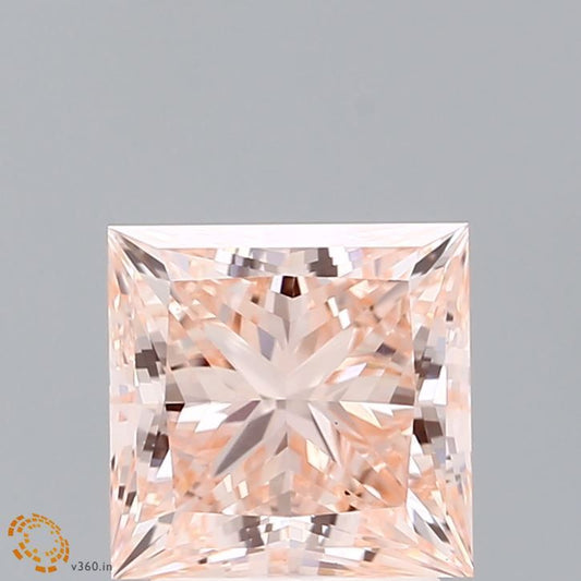 Lab-Grown Princess Diamond - 2.5 Carats, Fancy Intense Pink Color, VS1 Clarity - Certified by IGI - Report Number: LG626489290
