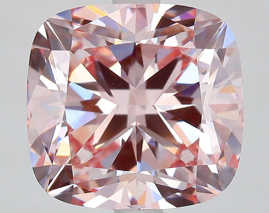 Lab-Grown Cushion Diamond - 4.03 Carats, Fancy Pink Color, VVS2 Clarity - Certified by IGI - Report Number: LG631468663