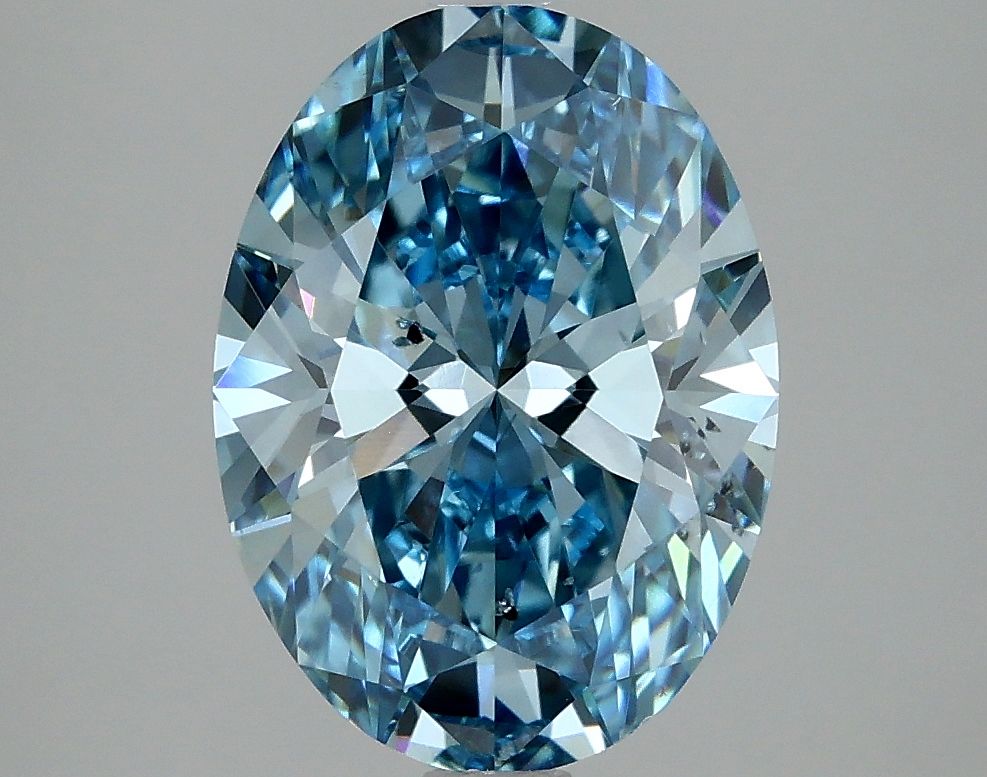 Lab-Grown Oval Diamond - 2.99 Carats, Fancy Vivid Blue Color, VS2 Clarity - Certified by IGI - Report Number: LG634426827