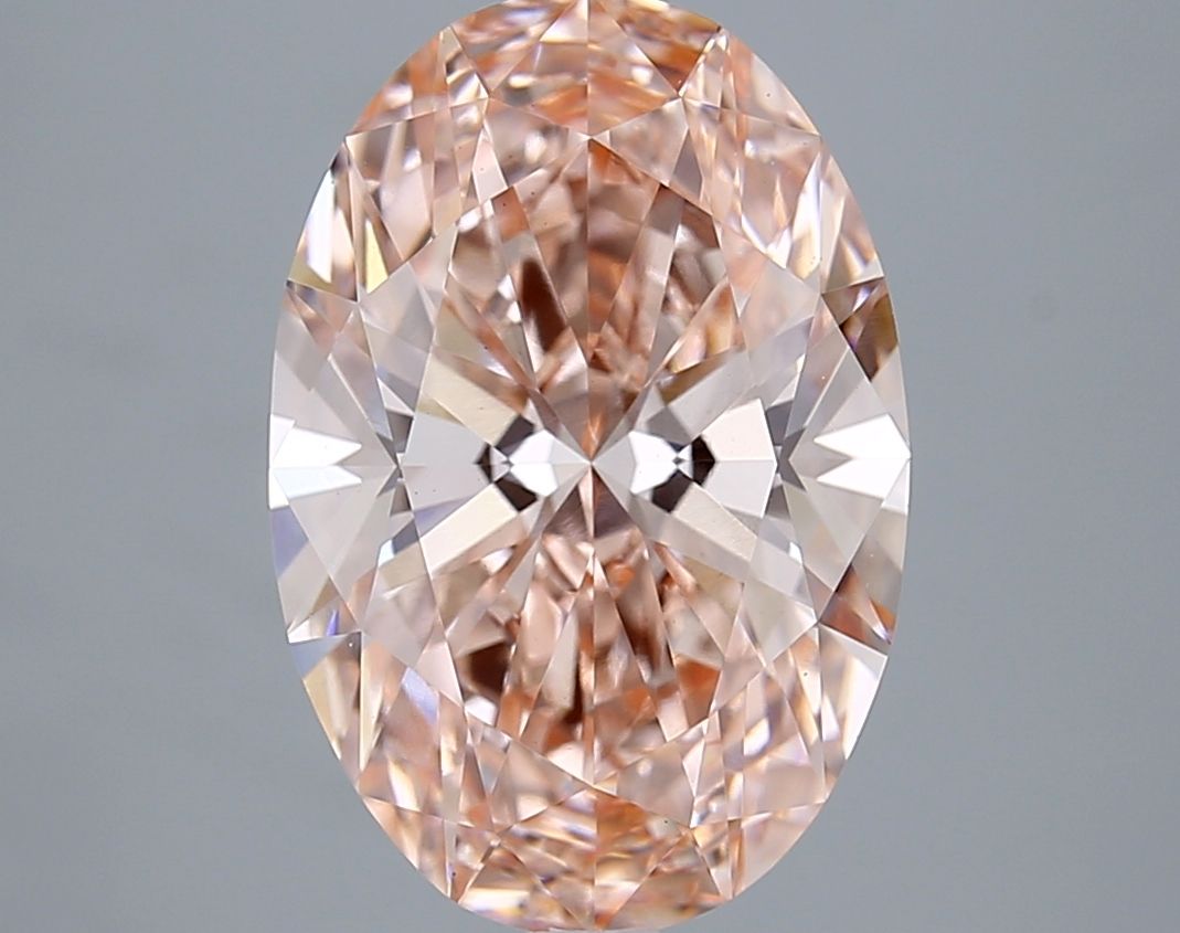 Lab-Grown Oval Diamond - 5.03 Carats, Fancy Vivid Pink Color, VVS2 Clarity - Certified by IGI - Report Number: LG668431762