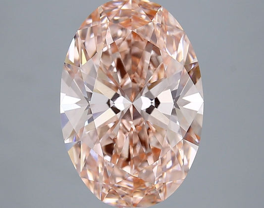 Lab-Grown Oval Diamond - 5.03 Carats, Fancy Vivid Pink Color, VVS2 Clarity - Certified by IGI - Report Number: LG668431762