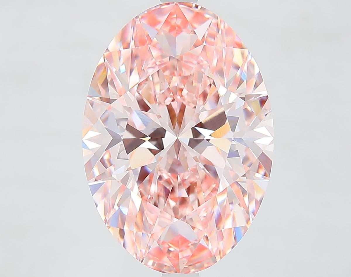 Lab-Grown Oval Diamond - 7.0 Carats, Fancy Intense Pink Color, VS2 Clarity - Certified by IGI - Report Number: LG625460441