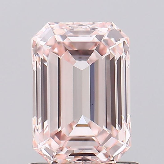 Lab-Grown Emerald Diamond - 1.01 Carats, Light Pink Color, VS1 Clarity - Certified by IGI - Report Number: 629493790