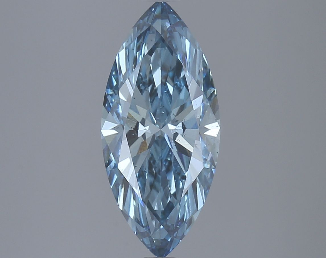Lab-Grown Marquise Diamond - 2.4 Carats, Fancy Vivid Blue Color, VS2 Clarity - Certified by IGI - Report Number: LG626420655