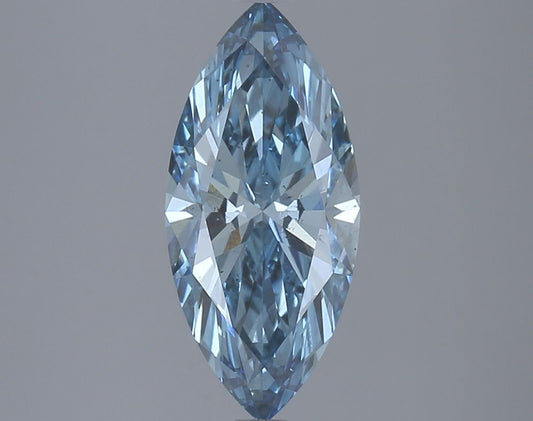 Lab-Grown Marquise Diamond - 2.4 Carats, Fancy Vivid Blue Color, VS2 Clarity - Certified by IGI - Report Number: LG626420655
