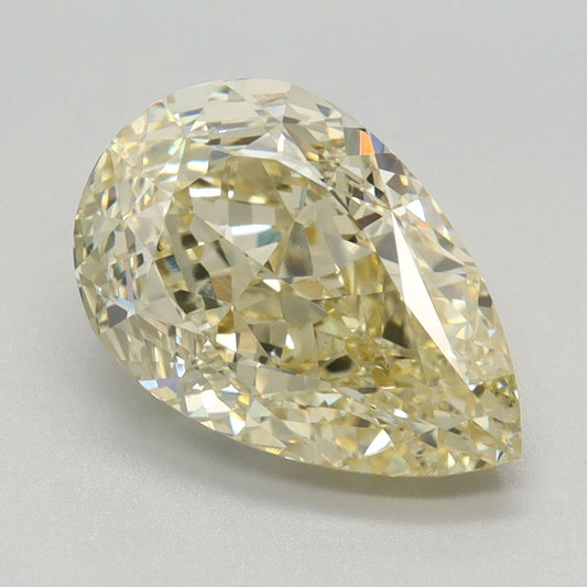 Lab-Grown Pear Diamond - 3.47 Carats, Fancy Yellow Color, VVS2 Clarity - Certified by IGI - Report Number: LG635425879