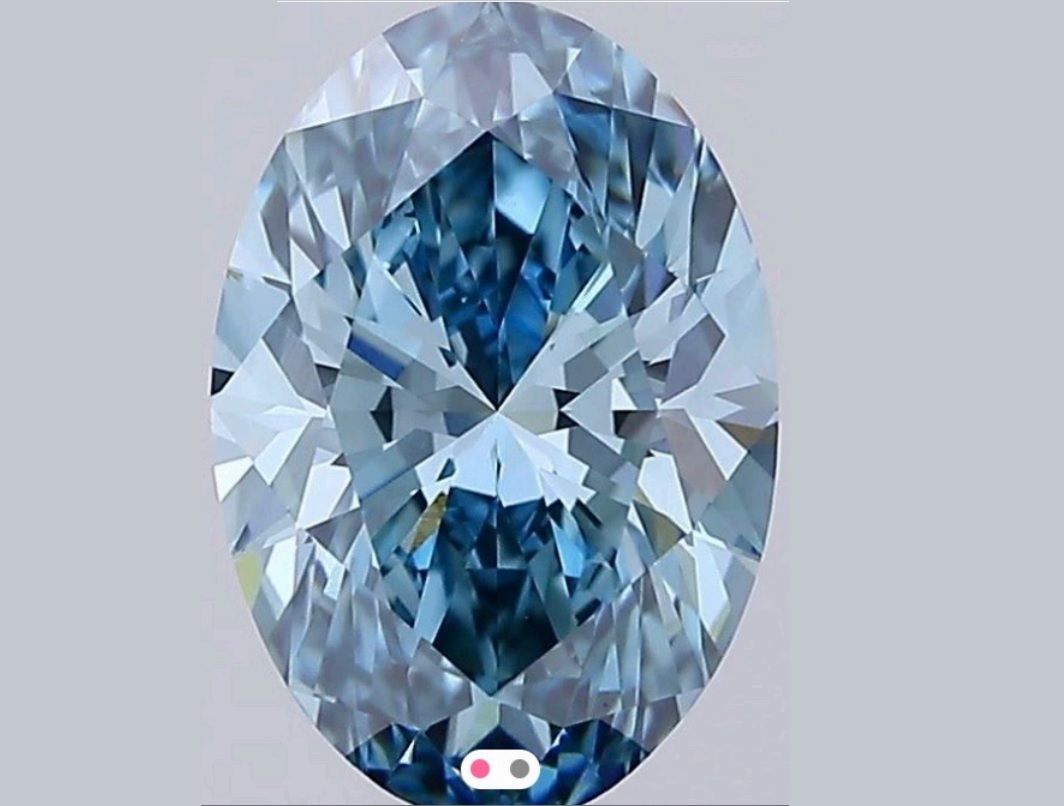 Lab-Grown Oval Diamond - 2.5 Carats, Fancy Vivid Blue Color, VVS2 Clarity - Certified by IGI - Report Number: LG557225637
