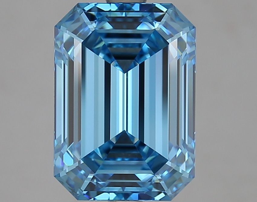 Lab-Grown Emerald Diamond - 4.01 Carats, Fancy Vivid Blue Color, VVS2 Clarity - Certified by IGI - Report Number: LG662446909