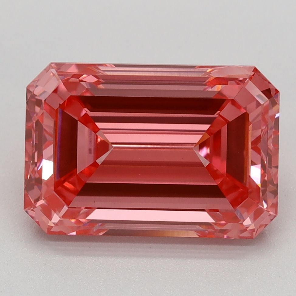 Lab-Grown Emerald Diamond - 3.5 Carats, Fancy Vivid Pink Color, VS1 Clarity - Certified by IGI - Report Number: LG647469678