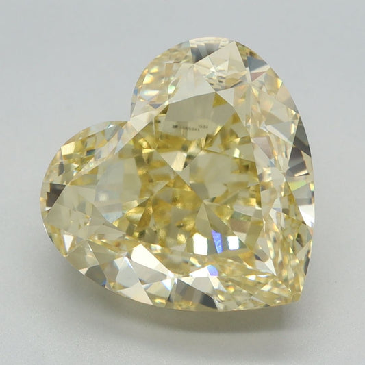 Lab-Grown Heart Diamond - 5.24 Carats, Fancy Intense Yellow Color, VVS2 Clarity - Certified by IGI - Report Number: LG653439192