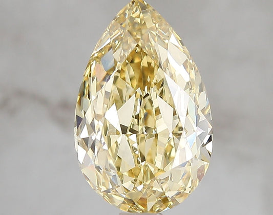 Lab-Grown Pear Diamond - 4.1 Carats, Fancy Vivid Yellow Color, VVS2 Clarity - Certified by IGI - Report Number: LG671493425