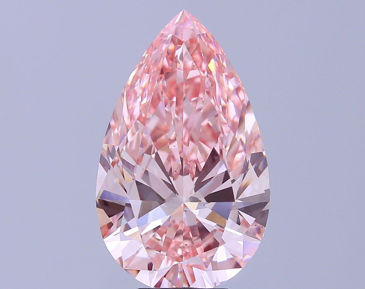 Lab-Grown Pear Diamond - 8.02 Carats, Fancy Intense Pink Color, VS1 Clarity - Certified by IGI - Report Number: LG655423113