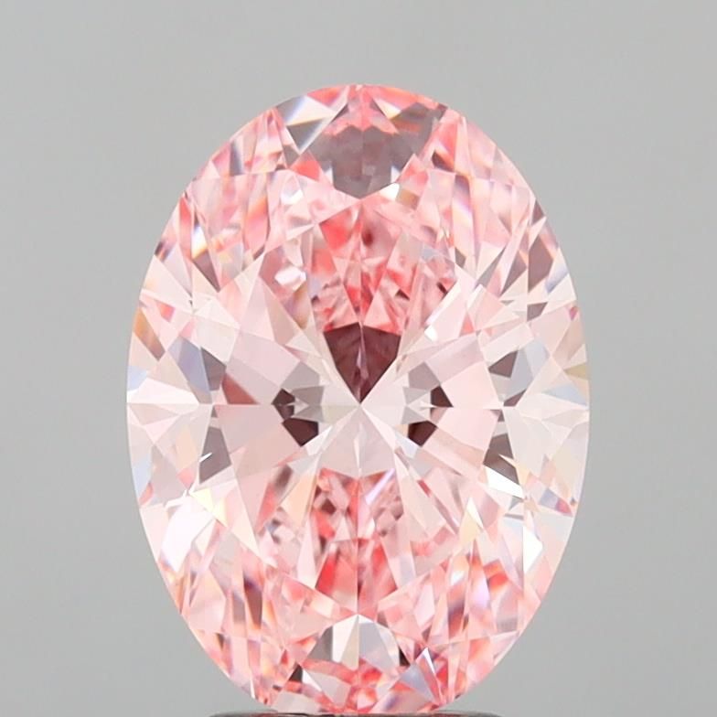 Lab-Grown Oval Diamond - 3.51 Carats, Fancy Vivid Pink Color, VS1 Clarity - Certified by IGI - Report Number: LG692518275
