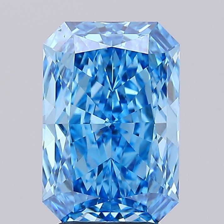Lab-Grown Radiant Diamond - 3.01 Carats, Fancy Vivid Blue Color, VVS2 Clarity - Certified by IGI - Report Number: LG689507545