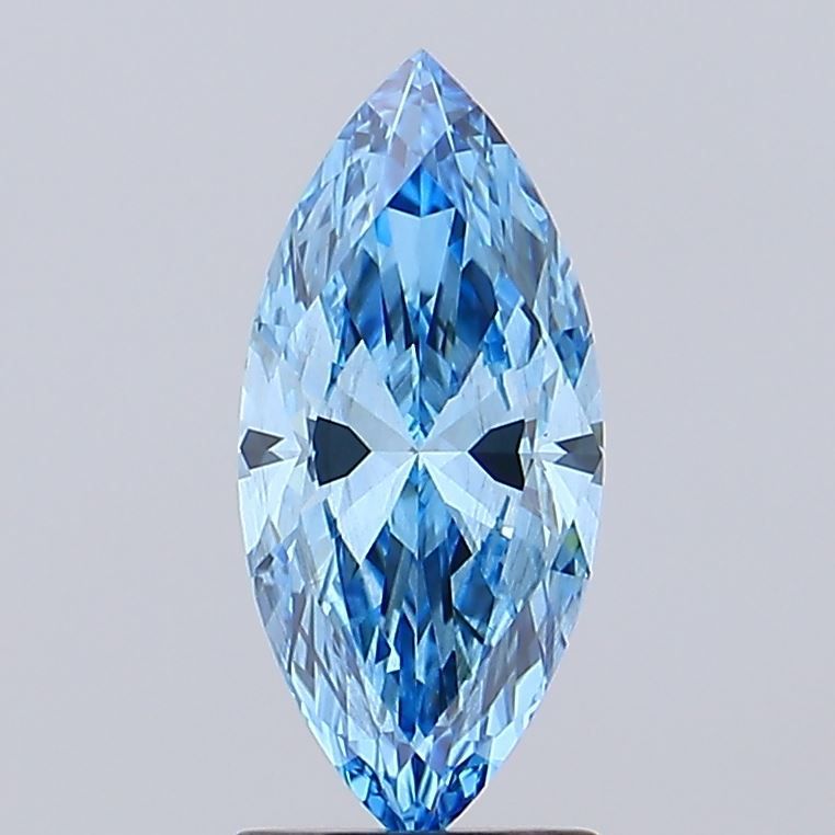 Lab-Grown Marquise Diamond - 1.51 Carats, Fancy Vivid Blue Color, SI1 Clarity - Certified by IGI - Report Number: LG638445741