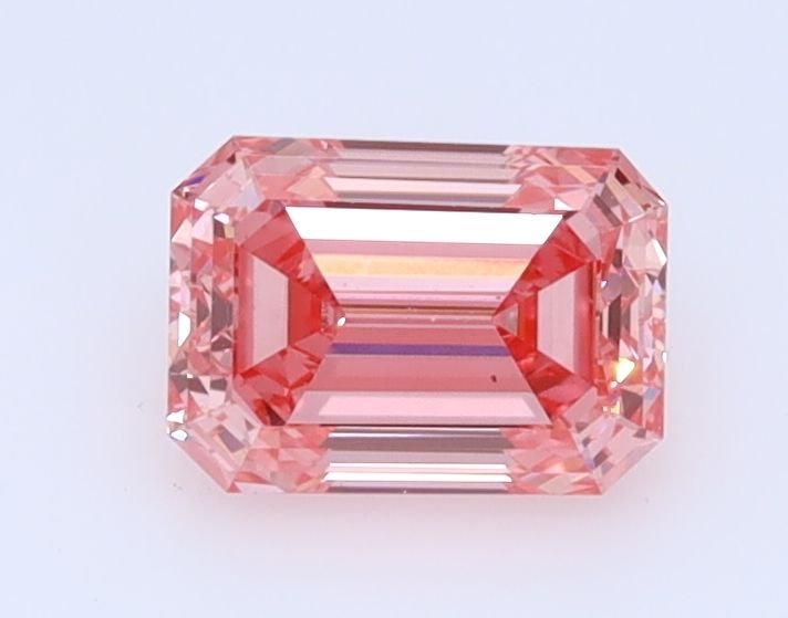 Lab-Grown Emerald Diamond - 0.61 Carats, Fancy Vivid Pink Color, VS1 Clarity - Certified by IGI - Report Number: LG542226909