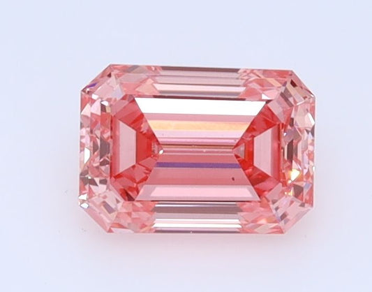 Lab-Grown Emerald Diamond - 0.61 Carats, Fancy Vivid Pink Color, VS1 Clarity - Certified by IGI - Report Number: LG542226909