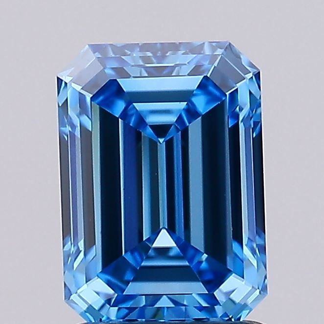 Lab-Grown Emerald Diamond - 1.51 Carats, Fancy Vivid Blue Color, VS1 Clarity - Certified by IGI - Report Number: LG691509179