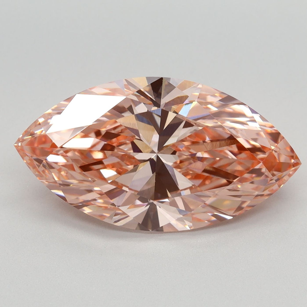 Lab-Grown Marquise Diamond - 4.03 Carats, Fancy Intense Pink Color, VVS2 Clarity - Certified by IGI - Report Number: LG576358785