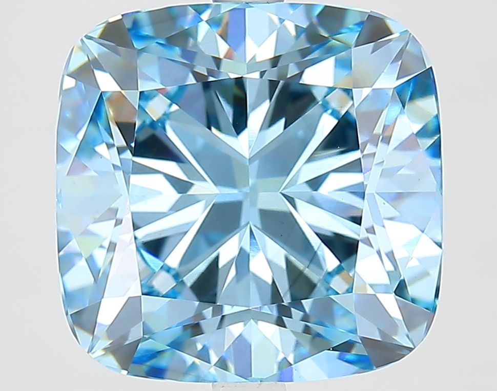 Lab-Grown Cushion Diamond - 7.06 Carats, Fancy Vivid Blue Color, VS1 Clarity - Certified by IGI - Report Number: LG623448364