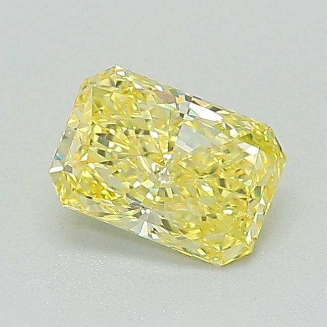 Lab-Grown Radiant Diamond - 0.69 Carats, Fancy Vivid Yellow Color, VVS2 Clarity - Certified by IGI - Report Number: LG648458283