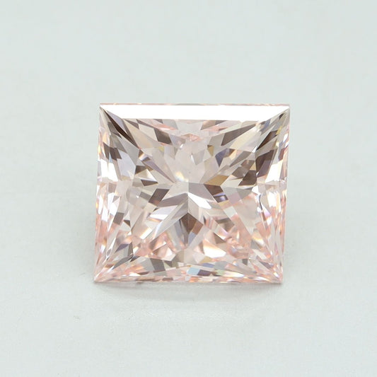 Lab-Grown Princess Diamond - 4.01 Carats, Fancy Intense Pink Color, VS1 Clarity - Certified by IGI - Report Number: LG557251965