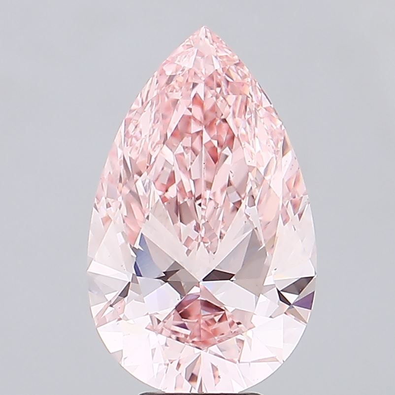 Lab-Grown Pear Diamond - 7.03 Carats, Fancy Vivid Pink Color, VS1 Clarity - Certified by IGI - Report Number: LG689507140