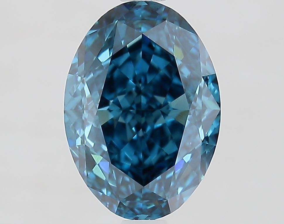 Lab-Grown Oval Diamond - 2.58 Carats, Fancy Vivid Blue Color, VVS2 Clarity - Certified by IGI - Report Number: LG673405402