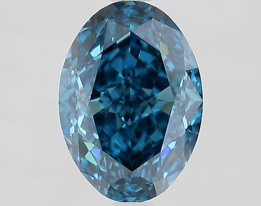Lab-Grown Oval Diamond - 2.58 Carats, Fancy Vivid Blue Color, VVS2 Clarity - Certified by IGI - Report Number: LG673405402