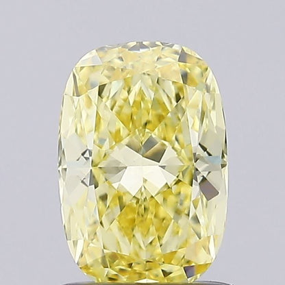 Lab-Grown Cushion Diamond - 1.01 Carats, Fancy Intense Yellow Color, VS1 Clarity - Certified by IGI - Report Number: LG669463361