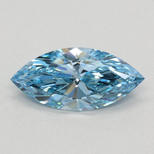 Lab-Grown Marquise Diamond - 0.99 Carats, Fancy Vivid Blue Color, VS1 Clarity - Certified by IGI - Report Number: LG626424063