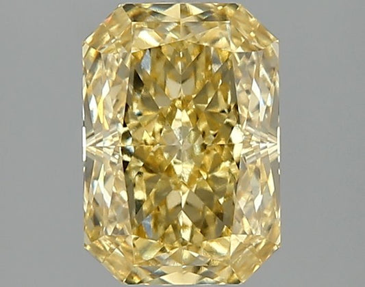 Lab-Grown Radiant Diamond - 2.08 Carats, Fancy Vivid Yellow Color, VVS2 Clarity - Certified by IGI - Report Number: LG658479837