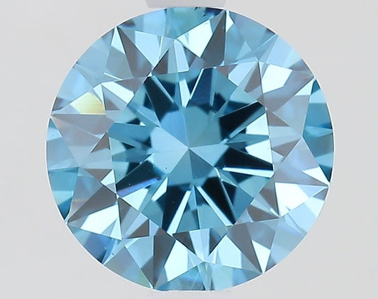 Lab-Grown Round Diamond - 1.5 Carats, Fancy Vivid Blue Color, VS1 Clarity - Certified by IGI - Report Number: LG660447427