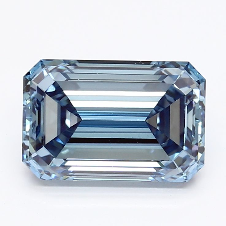 Lab-Grown Emerald Diamond - 2.45 Carats, Fancy Intense Blue Color, VS1 Clarity - Certified by IGI - Report Number: LG633433892