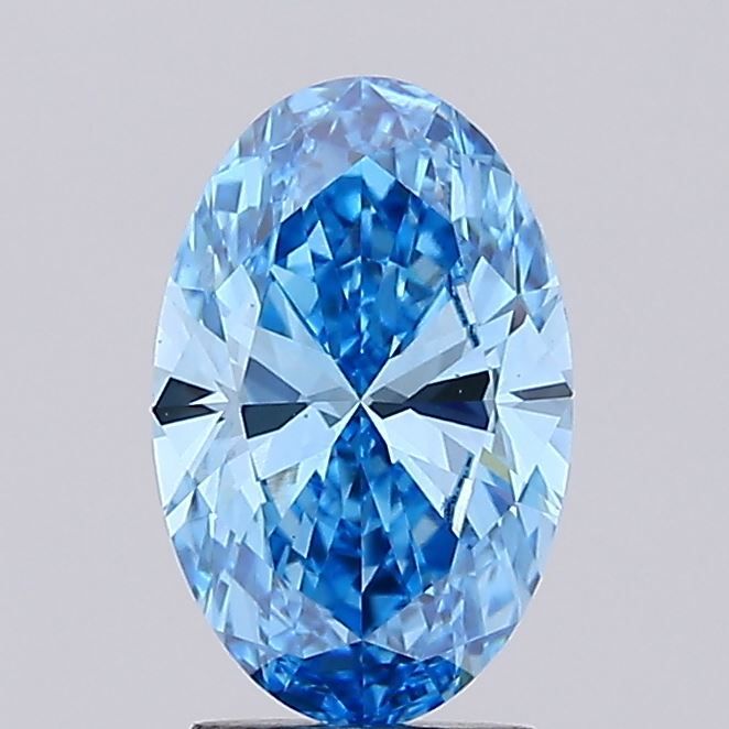 Lab-Grown Oval Diamond - 2.51 Carats, Fancy Vivid Blue Color, VS1 Clarity - Certified by IGI - Report Number: LG689507548