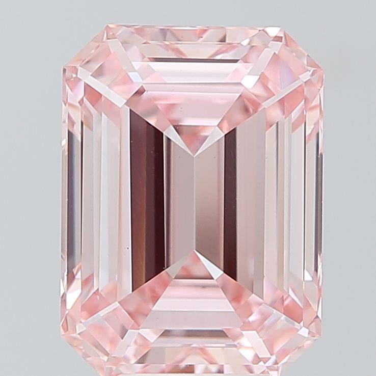 Lab-Grown Emerald Diamond - 6.56 Carats, Fancy Intense Pink Color, VS1 Clarity - Certified by IGI - Report Number: LG680543447