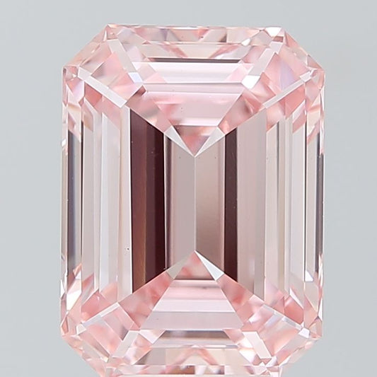 Lab-Grown Emerald Diamond - 6.56 Carats, Fancy Intense Pink Color, VS1 Clarity - Certified by IGI - Report Number: LG680543447