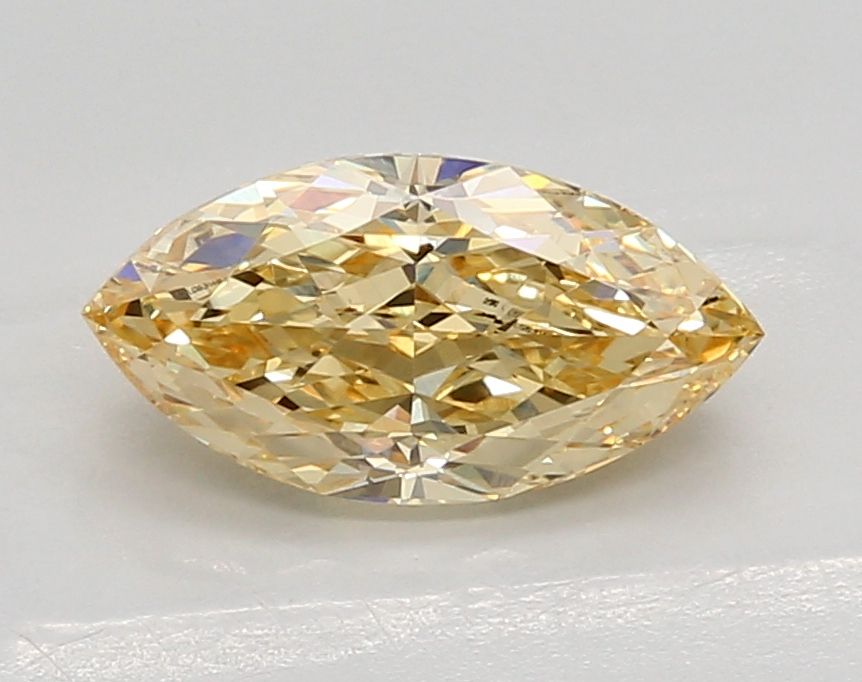 Lab-Grown Marquise Diamond - 1.51 Carats, Fancy Vivid Yellow Color, VS1 Clarity - Certified by IGI - Report Number: LG631463816