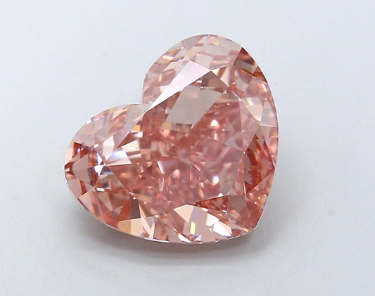 Lab-Grown Heart Diamond - 4.59 Carats, Fancy Intense Brown Pink Color, VS1 Clarity - Certified by IGI - Report Number: LG629471557