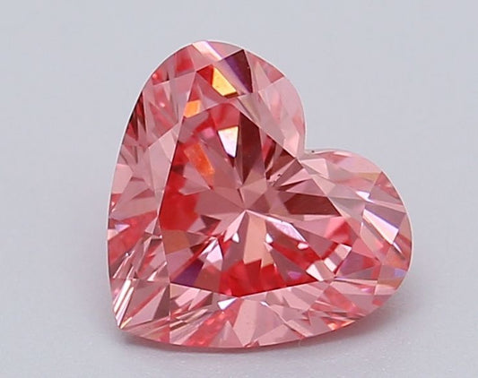 Lab-Grown Heart Diamond - 1.03 Carats, Fancy Vivid Pink Color, VS1 Clarity - Certified by IGI - Report Number: LG615367009