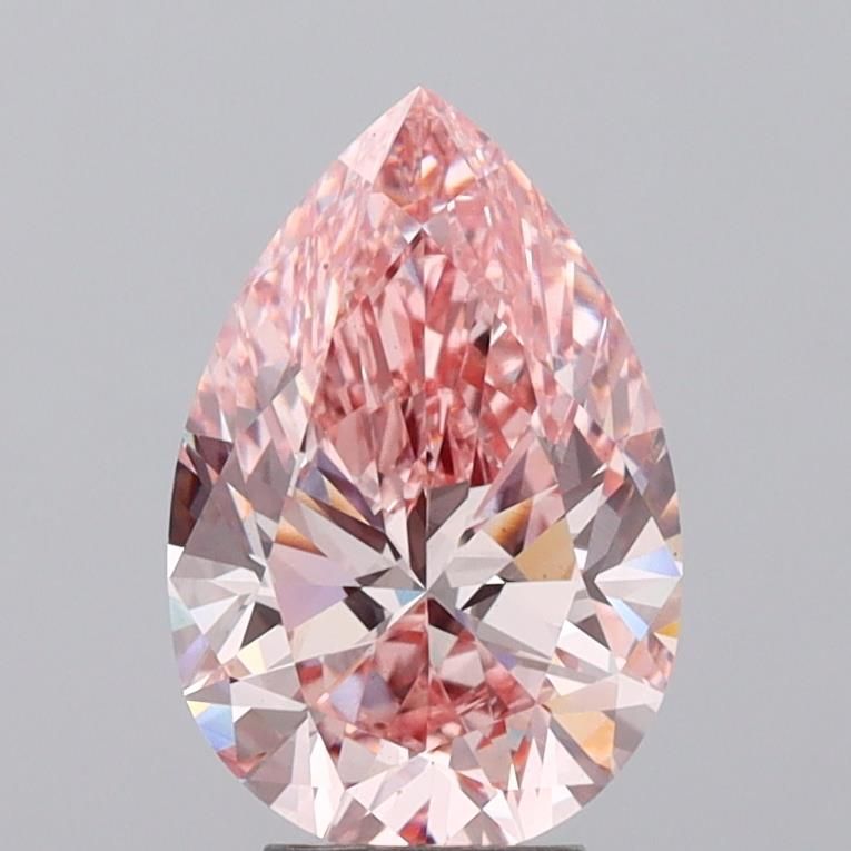 Lab-Grown Pear Diamond - 4.94 Carats, Fancy Intense Pink Color, VS1 Clarity - Certified by IGI - Report Number: LG625476365
