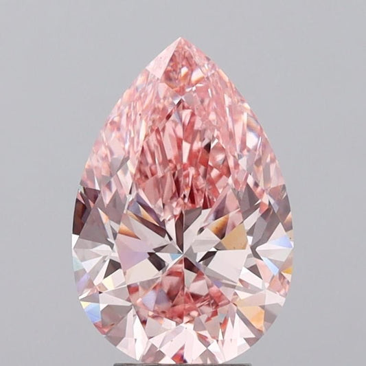 Lab-Grown Pear Diamond - 4.94 Carats, Fancy Intense Pink Color, VS1 Clarity - Certified by IGI - Report Number: LG625476365