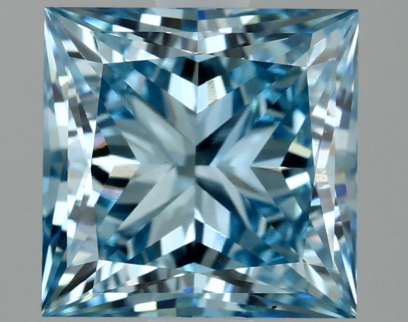 Lab-Grown Princess Diamond - 2.08 Carats, Fancy Vivid Blue Color, VS1 Clarity - Certified by IGI - Report Number: LG635403188
