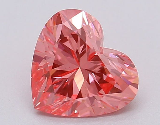 Lab-Grown Heart Diamond - 1.02 Carats, Fancy Vivid Pink Color, VS1 Clarity - Certified by IGI - Report Number: LG615367051