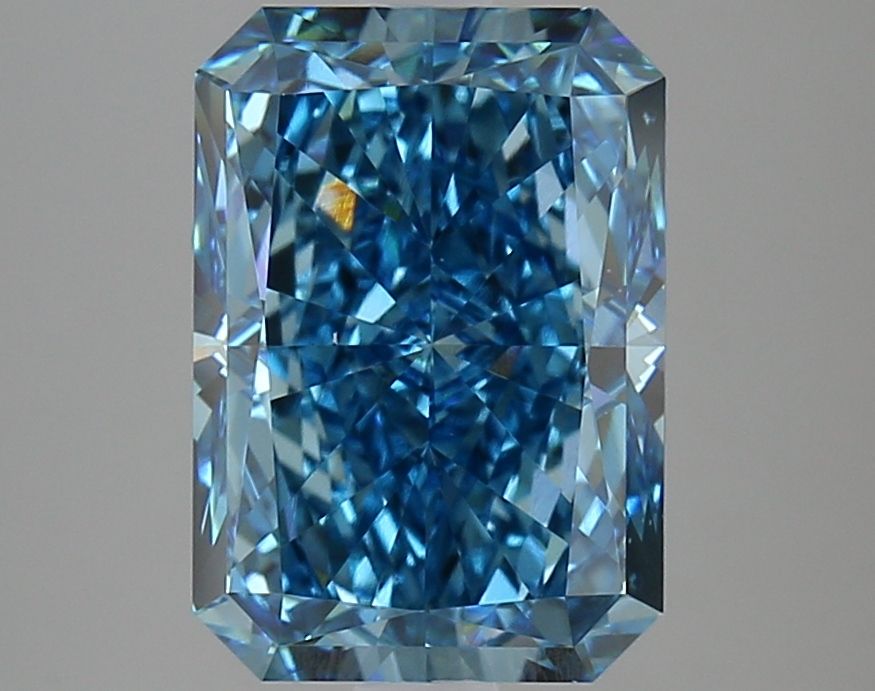 Lab-Grown Radiant Diamond - 4.01 Carats, Fancy Vivid Blue Color, VS1 Clarity - Certified by IGI - Report Number: LG633424076